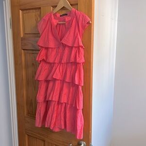 Bcbg max Azria pink tiered ruffle dress